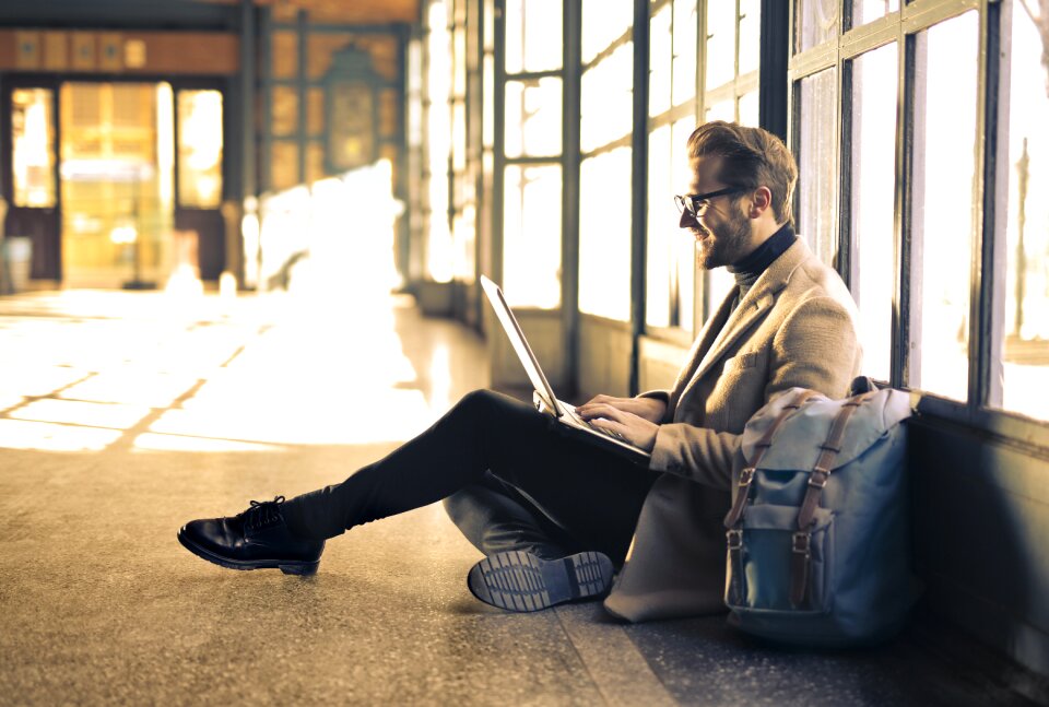Man laptop computer