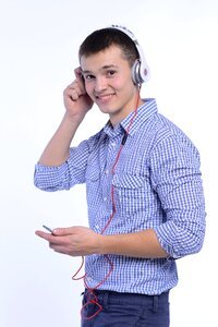 Man listening music photo