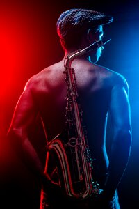 Man saxophone music photo