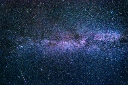 Milky way shooting stars photo