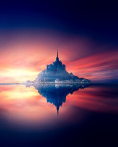 Mont saint michel sunset