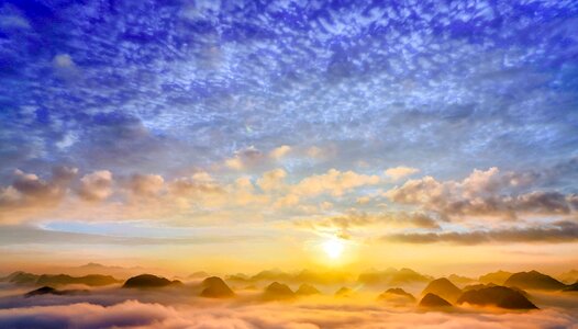 Mountain sunrise clouds