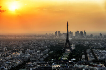 Paris sunset eiffel tower