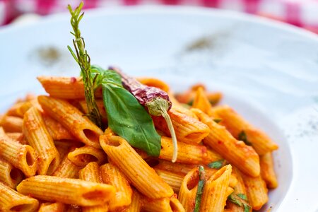 Penne pasta arrabbiata sauce photo