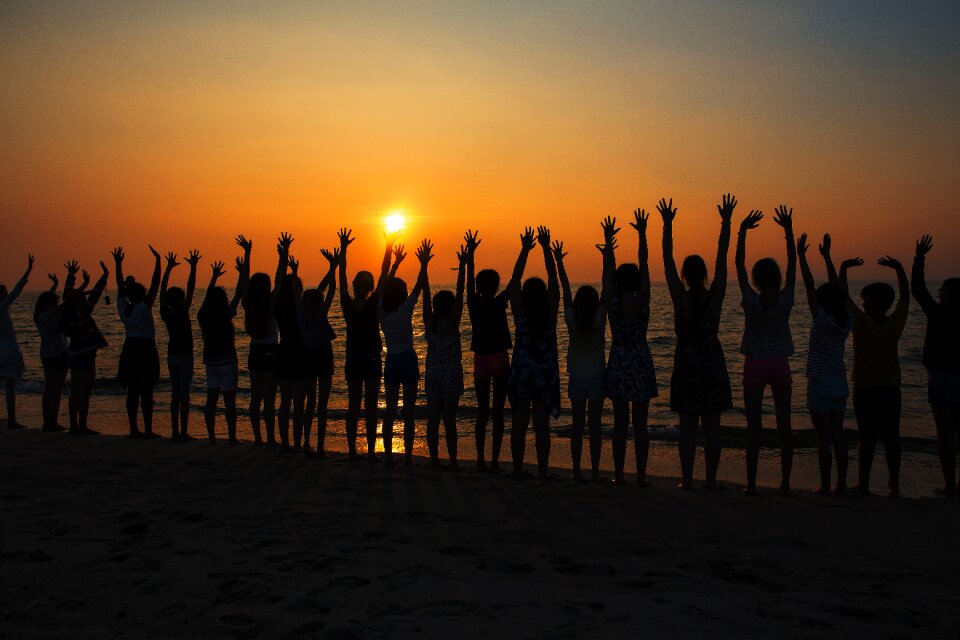 People sunset beach