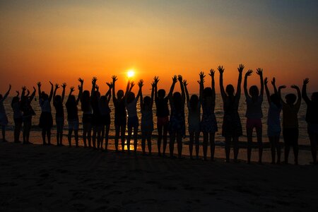People sunset beach