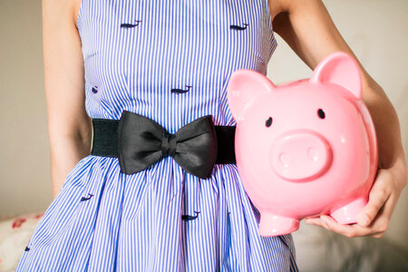 Piggy bank woman