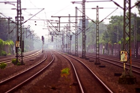 Railway track railroad photo