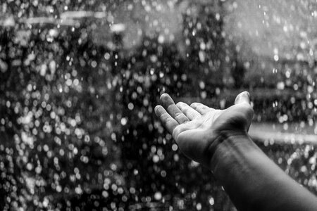 Rain hand photo