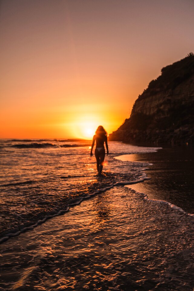 Sunse beach woman