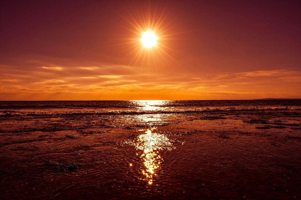 Sunset sea photo