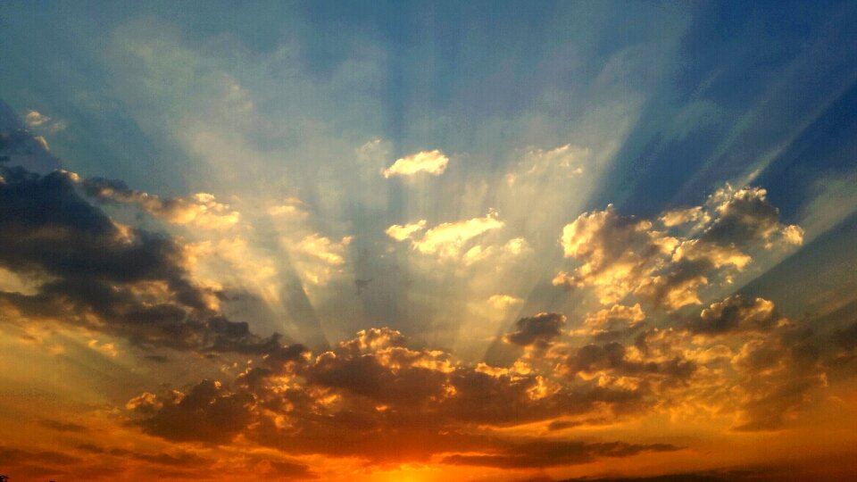 Sunset sky sunbeam