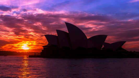 Sydney opera house sunset photo