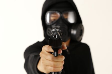 Terrorist pistol crime photo