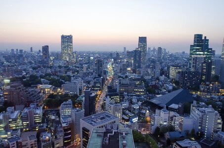Tokyo cityscape sunset