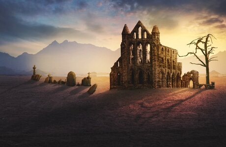 Whitby abbey ruin photo