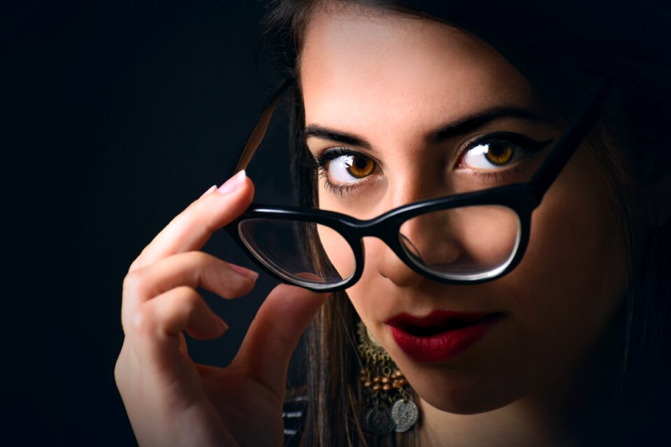 Woman face glasses