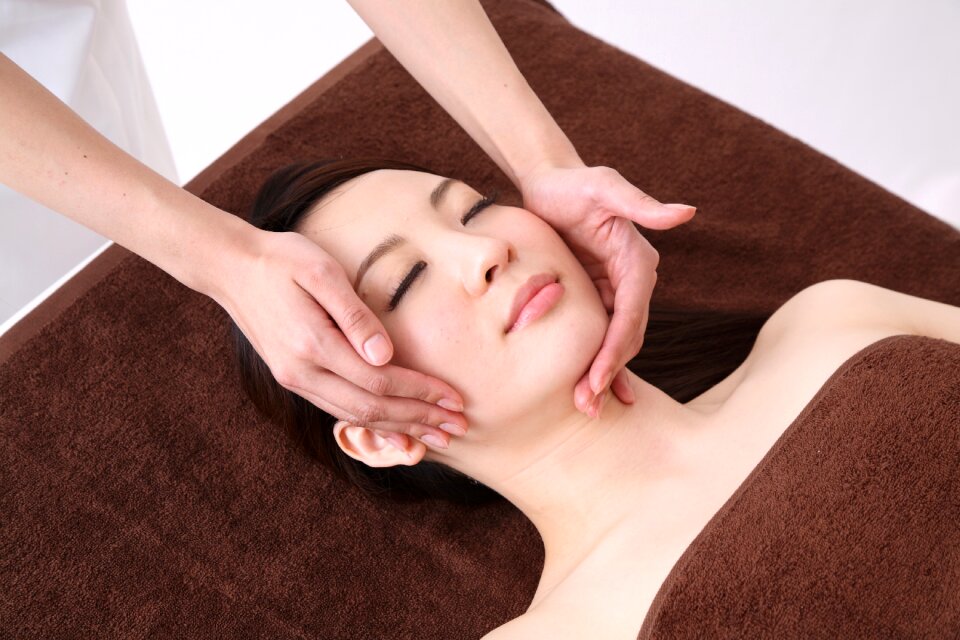 Woman face massage