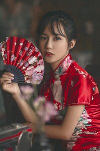 Woman girl cheongsam