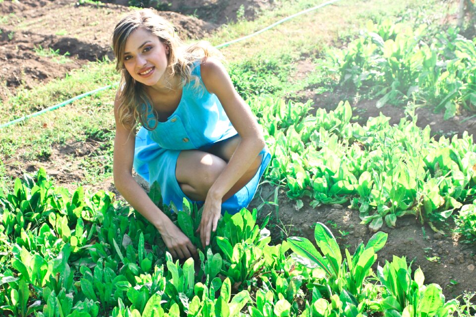Woman girl field