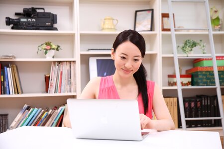 Woman girl laptop computer