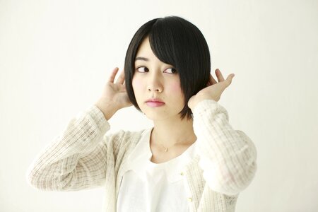 Woman girl listen carefully