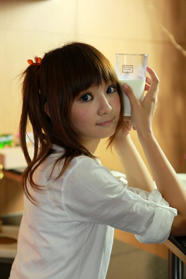 Woman girl milk
