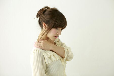 Woman girl neck tension