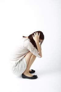 Woman girl portrait depressed photo