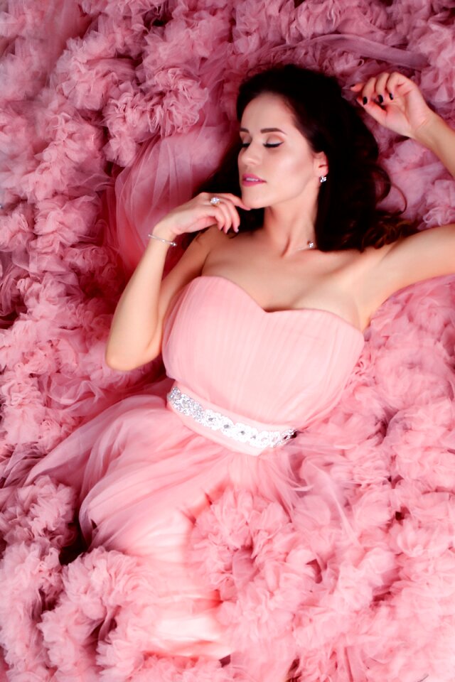 Woman girl portrait pink