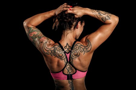 Woman girl portrait tattoo photo
