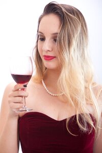 Woman girl portrait wine photo