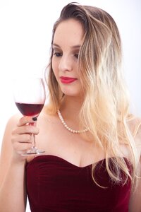 Woman girl portrait wine