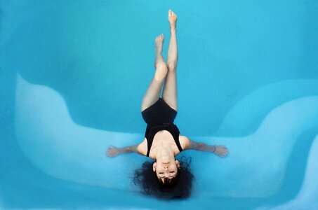 Woman girl swimwear pool photo