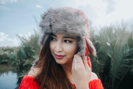 Woman girl ushanka
