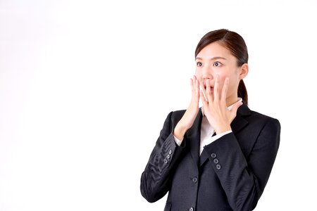 Business woman surprised