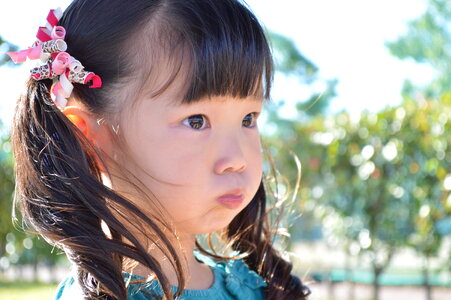 Little girl angry photo