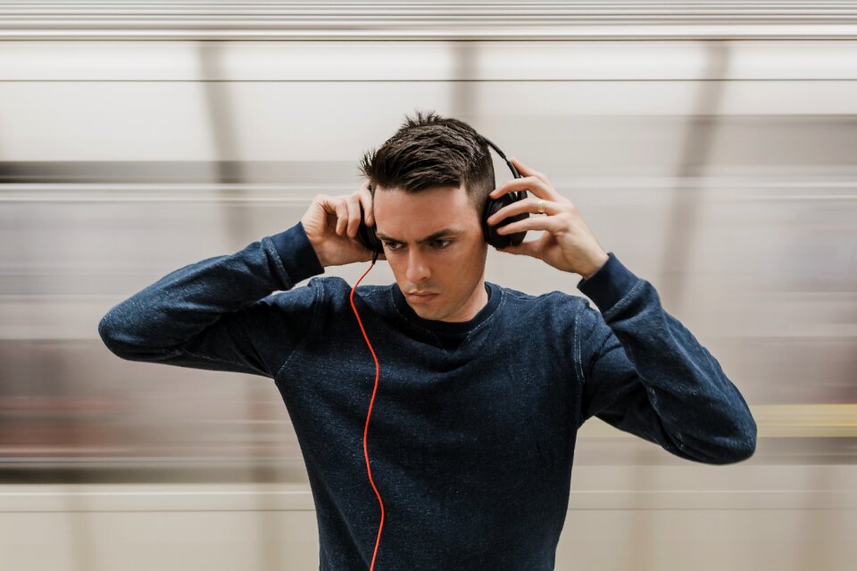 Man listening to music