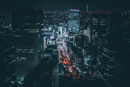 Tokyo night cityscape photo