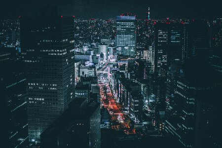 Tokyo night cityscape