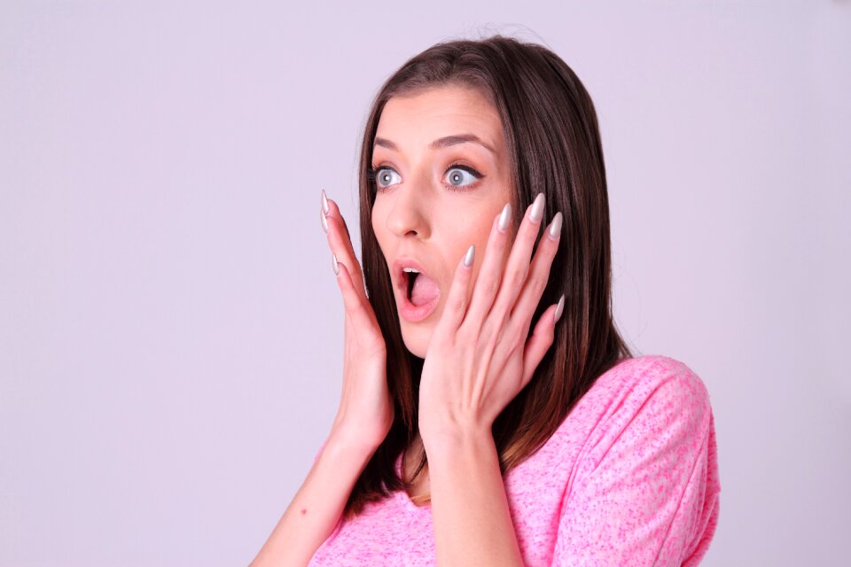Woman female suprised