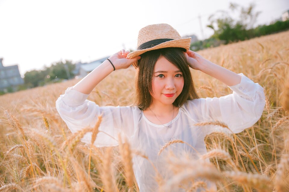 Woman girl field