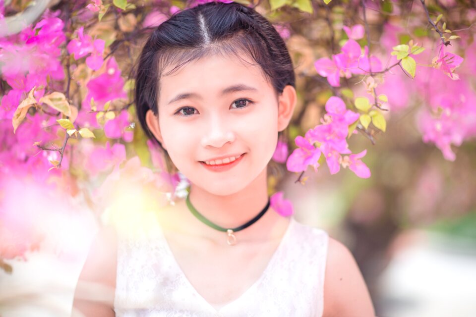 Woman girl flower