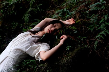 Woman girl lying