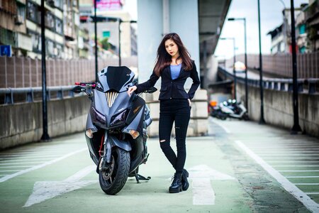 Woman girl motorcycle