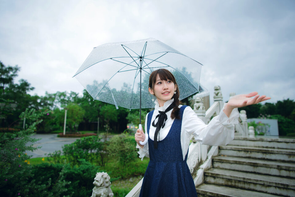 Woman girl umbrella