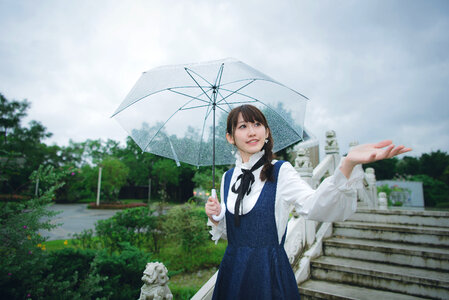 Woman girl umbrella