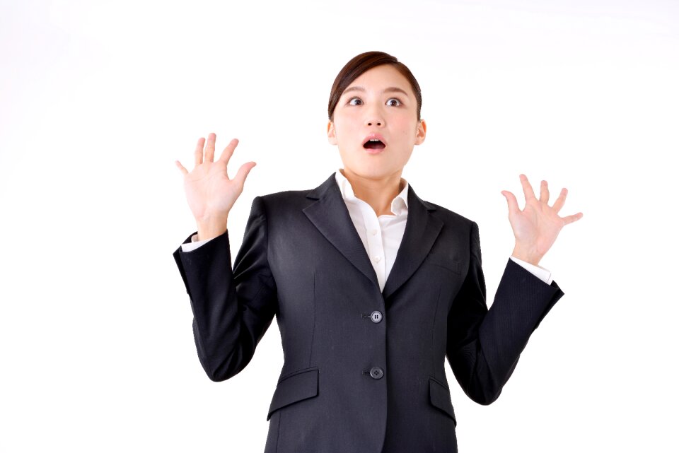 Business woman surprised