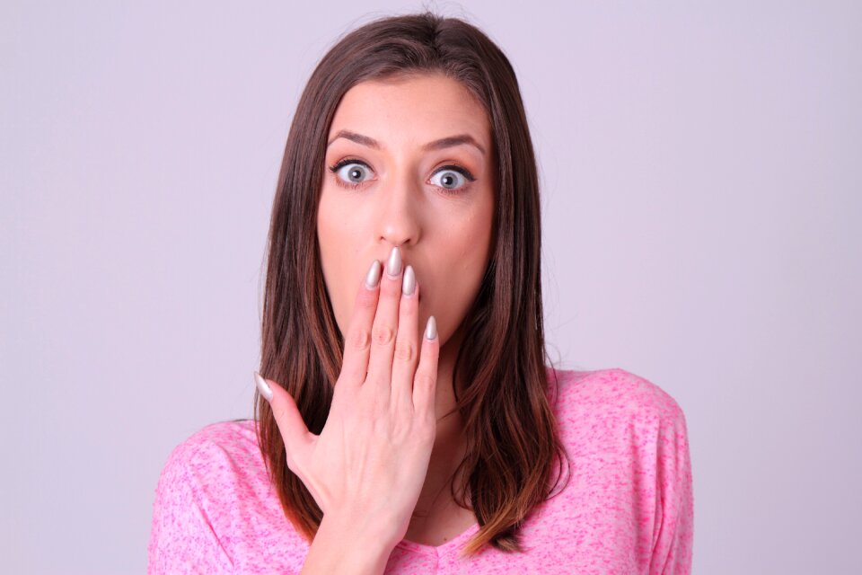 Woman female suprised