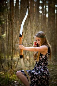 Woman girl bow arrow